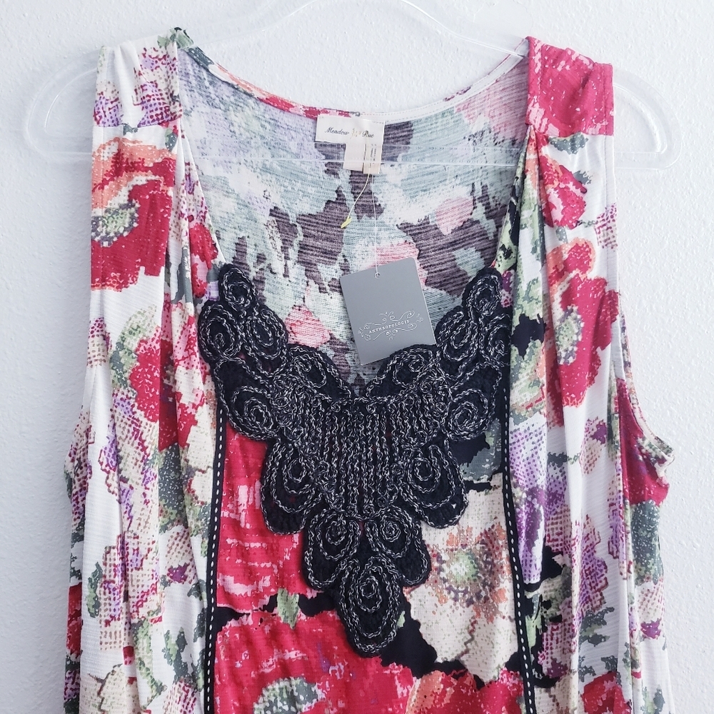 Anthropologie PomPom Sleeveless Floral Blouse New With Tags - Picture 3 of 9